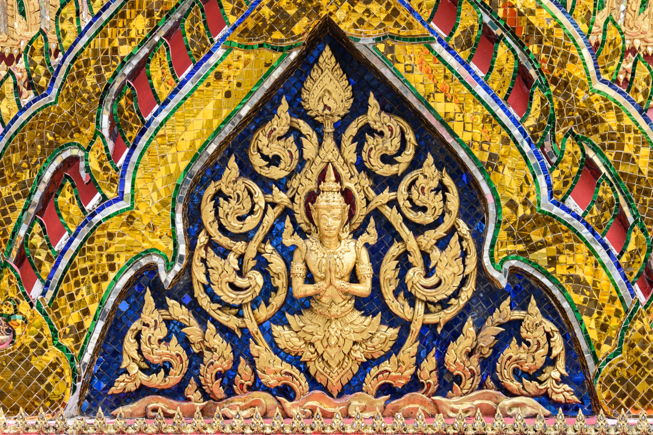 Decorative Thai temple mosaic